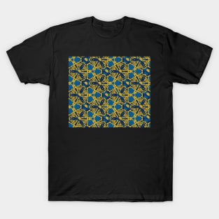 Gold Sphere and Primitive Hexagon Hawaiian Tribal pattern T-Shirt